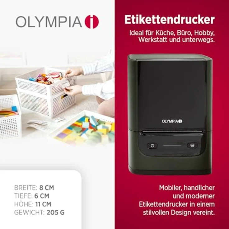 Olympia Etikettendrucker PM220, kompakter Etikettendrucker mit hoher Druckqualität, grün – Bild 2