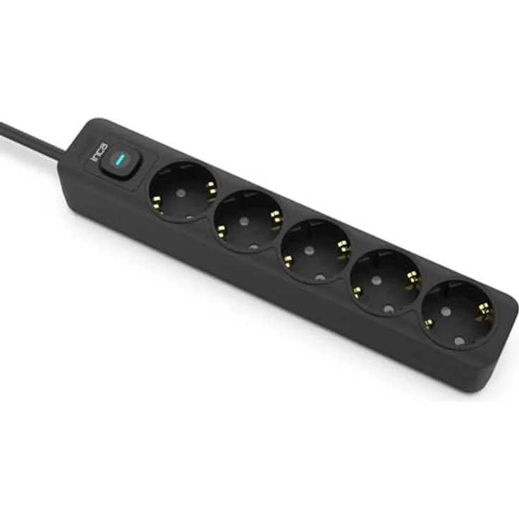 INCA IPW-44SY 5fach, LED Anzeige Kinderschutzfunktion Schwarz 1,5m Steckdosenleiste – Bild 4