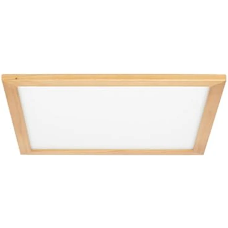 Lucande LED Deckenlampe Holz 52x52 cm, mit Fernbedienung, dimmbar, wechselbare Lichtfarbe (2700-6500K), 24W LED, Wohnzimmerlampe, Deckenleuchte Esszimmer in Natural Style – Bild 1