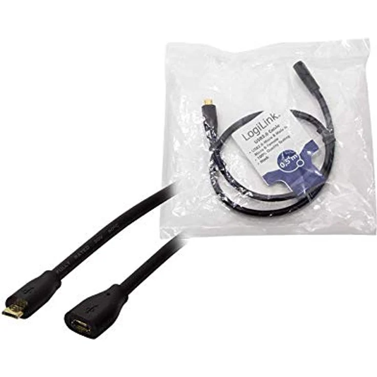 LogiLink CU0120 USB 2.0 Micro-B Verlängerungskabel Schwarz – Bild 5