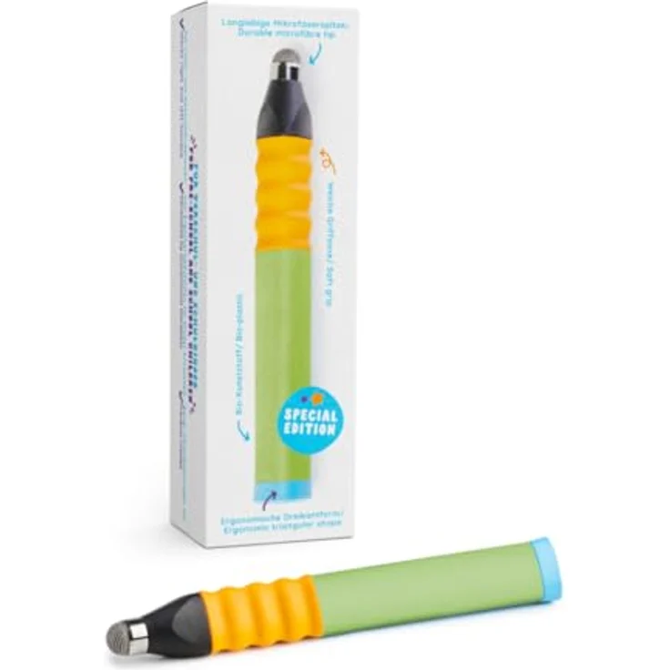 Edurino Ergonomischer Eingabestift, 3-Kanten-Stift aus Kunststoff, Grün, universal einsetzbar – Bild 1