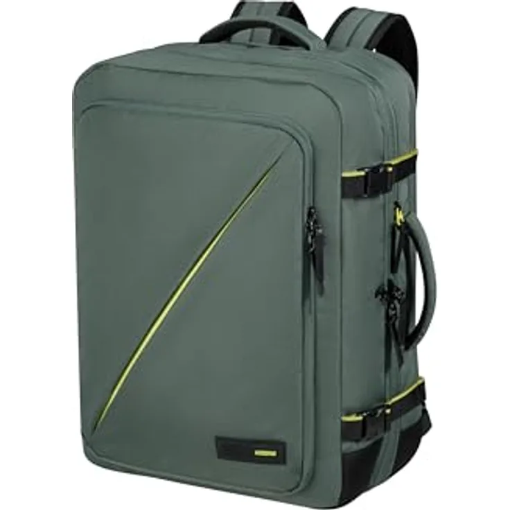 American Tourister Take2Cabin, Erweiterbarer Reiserucksack mit Laptopfach für 17.3", 55cm, 48.5L, Grün (Dark Forest)