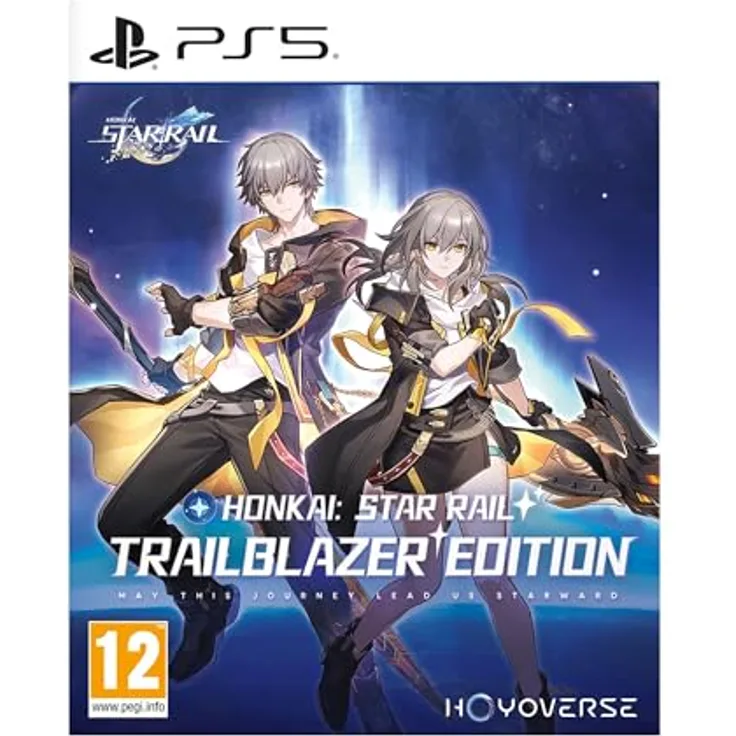 PM Studios Honkai: Star Rail-Trailblazer Edition - PS5 (englische Version) - PS5 Disk Bundle mit vergoldetem holografischem 9-Karten-Set, exklusiven Schlüsselanhängern und physischer Diskette