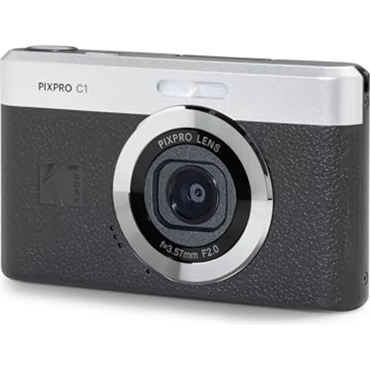 KODAK Pixpro C1, Digitalkamera mit 13 MP BSI CMOS, 4-fachem Zoom und 2,8 Zoll LCD-Display, LED-Blitz, integrierter Akku – Schwarz