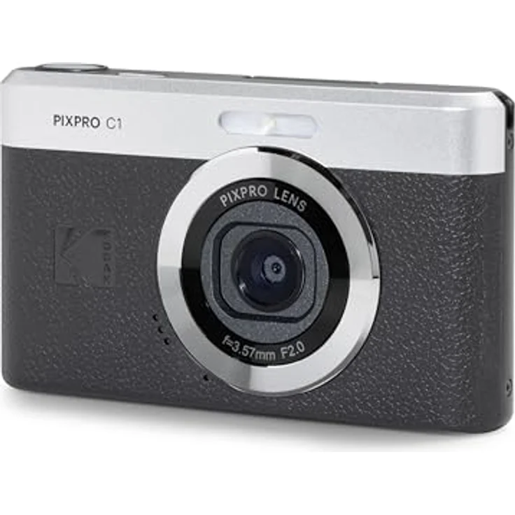 KODAK Pixpro C1, Digitalkamera mit 13 MP BSI CMOS, 4-fachem Zoom und 2,8 Zoll LCD-Display, LED-Blitz, integrierter Akku – Schwarz – Bild 1