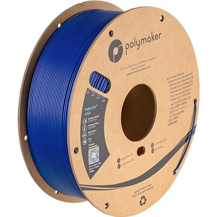 Polymaker PolyLite ASA Blue, 3D-Druckfilament mit UV-Beständigkeit, 1.75mm, 1kg – Bild 1