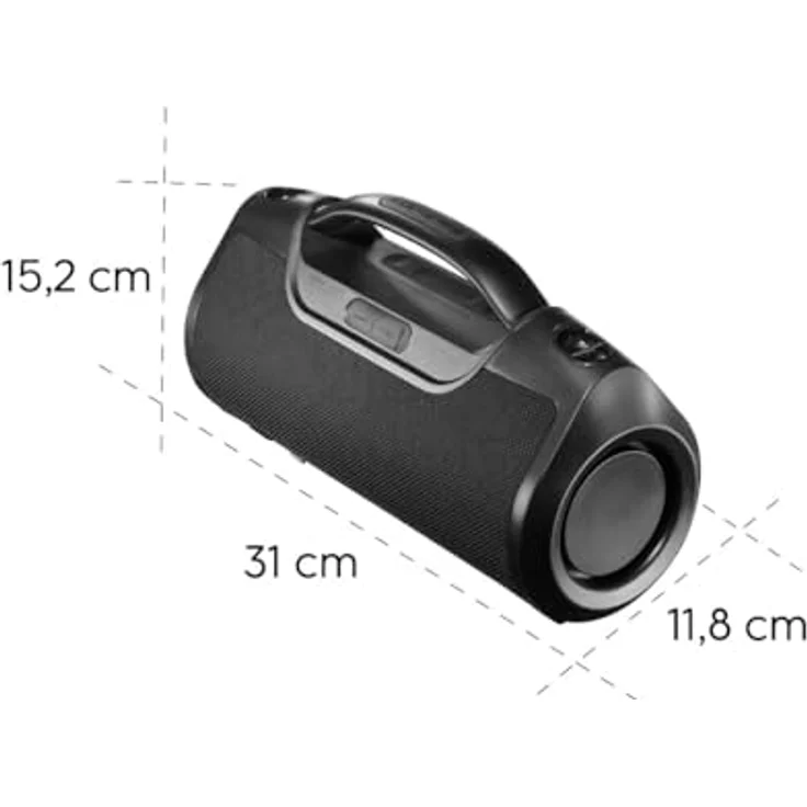 Hama Mate Pro MK II, Bluetooth Lautsprecher mit IPX6 Spritzwasserschutz, 60 Watt Nennleistung, 16 h Akkulaufzeit, Schwarz – Bild 9