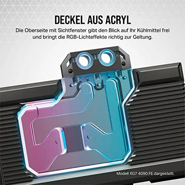 Corsair Hydro X Series XG7 RGB 4080 SUPRIM/Trio GPU Water Block - Vernickeltes Kupfer, Inkl. Backplate & ARGB Adapterkabel - Schwarz – Bild 5