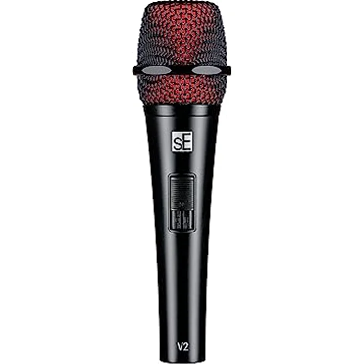 SE Electronics V2 Switch, Maßgeschneidertes Supernieren-Kapsel-Design, Anti-Rutsch-Schalter, Windschutzscheibe, stoßdämpfende Halterung, Vollmetallgehäuse, vergoldeter XLR-Stecker – Bild 1