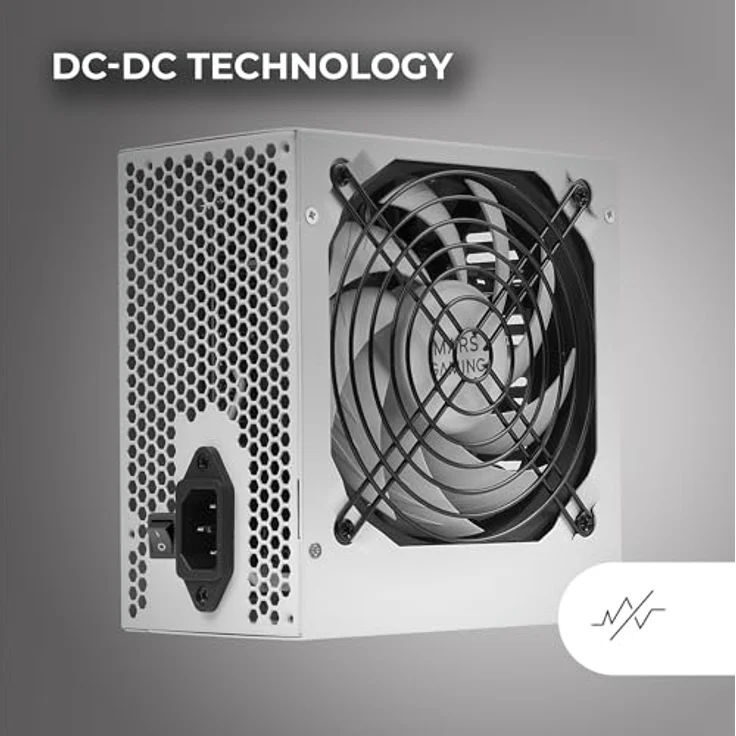 Mars Gaming MPIII550P, PC-Netzteil ATX 550W, 85% Effizienz, 5 Jahre Garantie, Digitales APFC-System, Weiße Flachkabel, 120mm FDB-Lüfter mit AI-RPM – Bild 4