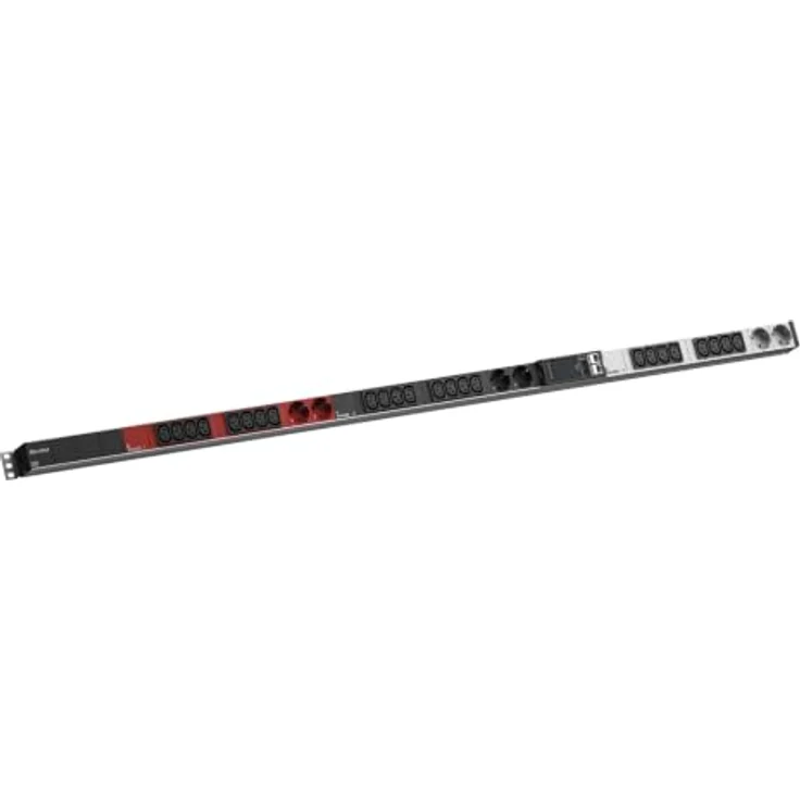 Bachmann BN ESSENTIAL Metered 24xC13 Steckdosenleiste mit Stromzähler, 6xCEE7/3, 3 m Kabellänge, integrierter Webserver, rot – Bild 1