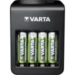 Varta LCD Plug Charger+, kompaktes Batterieladegerät mit 4 AA NiMH Akkus, Einzelschachtelung, LCD Anzeige, umfangreiche Sicherheitsfunktionen