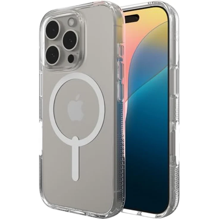 ZAGG Crystal Palace Snap iPhone 16 Pro [6.3-Inch], Transparent, Graphen-verstärkt, MagSafe kompatibel, Stoßfest & Kratzfest – Bild 1