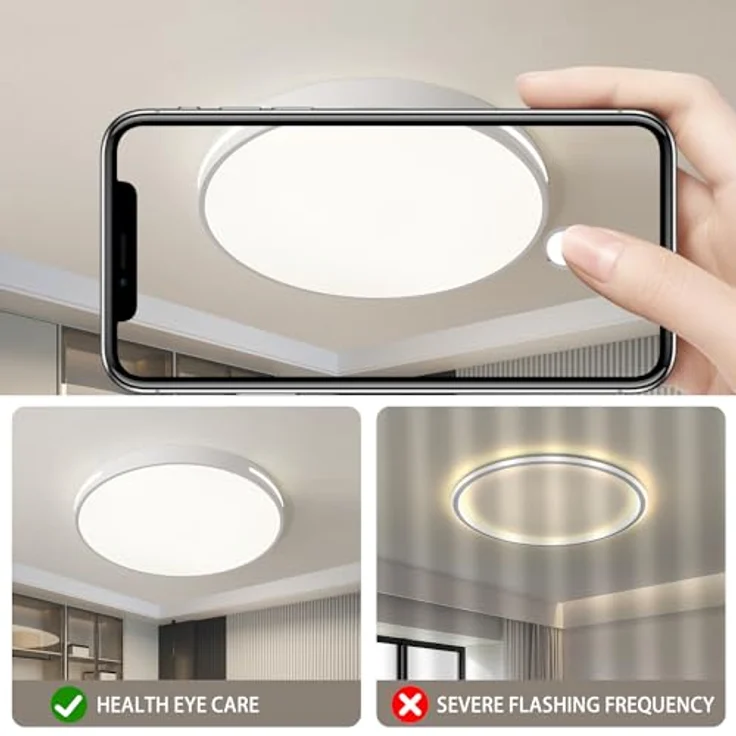 Style home 96W LED Deckenleuchte Dimmbar mit Fernbedienung, Ø50x5cm ultraslim (Weiß) – Bild 3