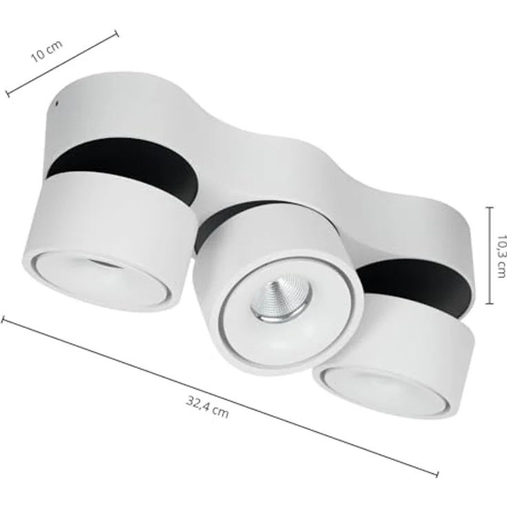 Arcchio LED Deckenleuchte 'Rotari' (Modern) in Weiß aus Aluminium für Wohnzimmer & Esszimmer (3 flammig) - Energiesparende LED-Deckenlampe von Arcchio – Bild 4