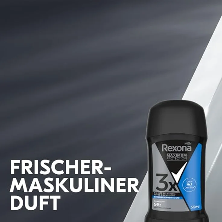 Rexona Men Maximum Protection Deo-Stick Cobalt Dry, 3x Antitranspirant mit 96 Stunden Schutz vor Schweiß und Körpergeruch, 50 ml – Bild 5