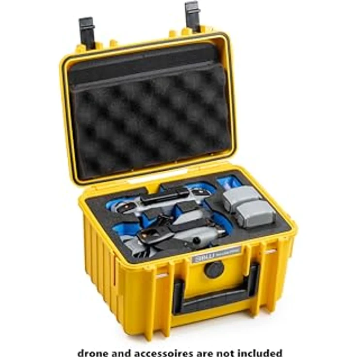 B & W International Transportkoffer für DJI Mini 5 Pro, extrem stabil, wasserdicht nach IP67, mit Hartschaumanlage, schwarz/blau – Bild 3