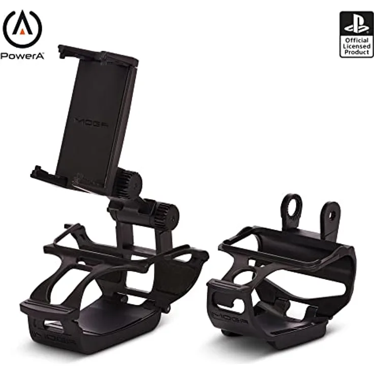 PowerA MOGA Mobil Gaming-Clip für DualSense und DualShock 4, ergonomisch mit doppeltem Verriegelungsmechanismus und klappbarer Aufbewahrung
