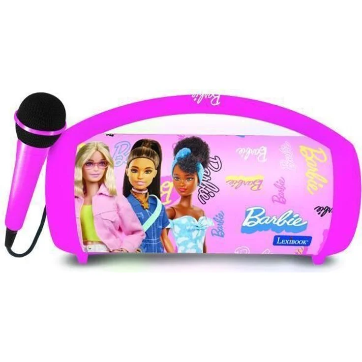 Lexibook Barbie Bluetooth-Lautsprecher mit Mikrofon, mehrfarbige Lichteffekte, kabellos, USB-Anschluss – Bild 1