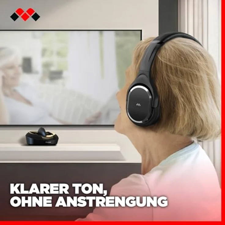 MELICONI HP600 PRO Funkkopfhörer Kabellos mit Ladestation bis zu 100 Meter Reichweite Automatische Frequenzsuche TOSLINK – Bild 6