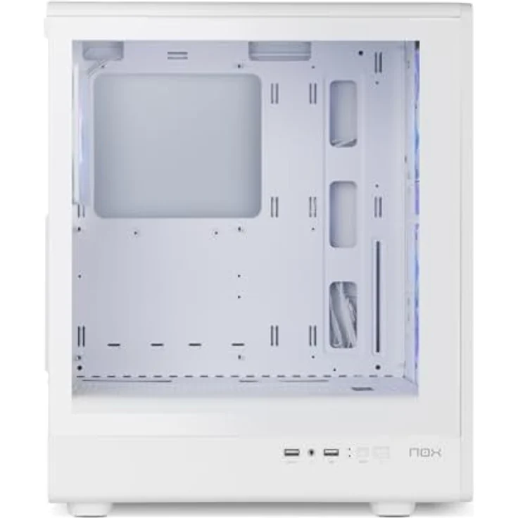 Nox Infinity IOTA, PC-Gehäuse in Weiss mit Mesh-Frontblende und 4 vorinstallierten 120-mm-Lüftern, ATX-kompatibel – Bild 3
