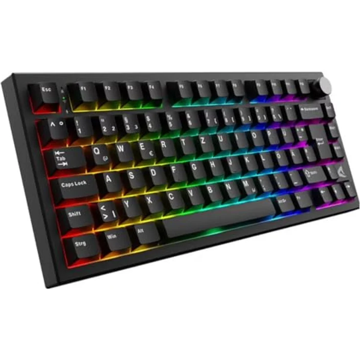 Sharkoon SGK55W, kabellose Gaming Tastatur im 75%-Layout mit PBT-Tastenkappen und anpassbarer RGB-Beleuchtung, weiß – Bild 2