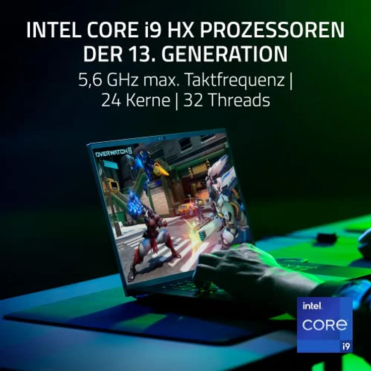 Razer Blade 16-16 Zoll Gaming Laptop (NVIDIA Geforce RTX 4090, Intel i9-13950HX, Dual UHD+FHD Mini-LED 120Hz/240Hz Display, 32GB DDR5 RAM, 2TB SSD, Alu-Gehäuse) QWERTZ DE-Layout | Schwarz – Bild 3