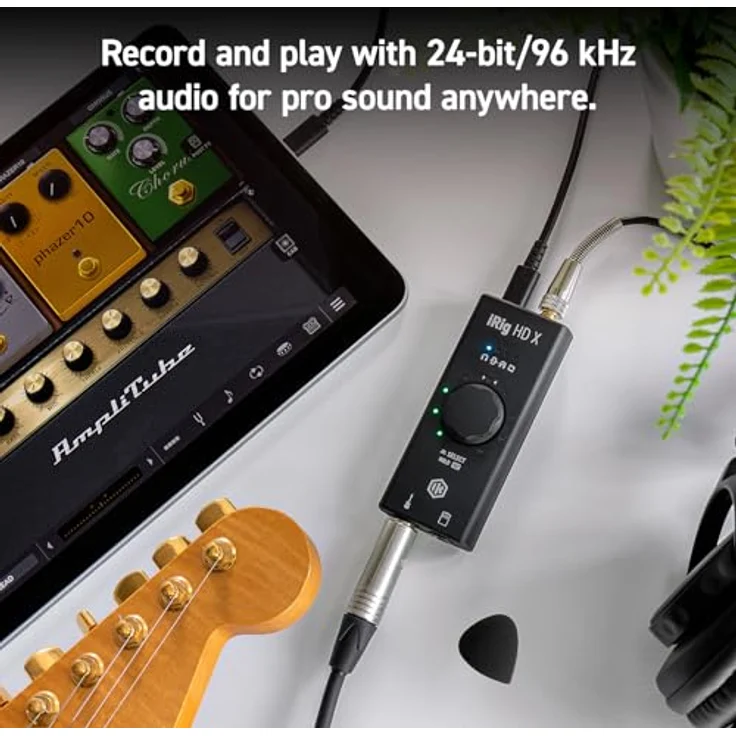IK Multimedia iRig HD X Gitarren-Interface, High-Definition Digital-Gitarren-Schnittstelle mit Multi-Color LED Signalanzeige, integriertem Stimmgerät, kompatibel mit iPhone, iPad, Mac und PC, inkl. USB-C und Lightning Kabel – Bild 3