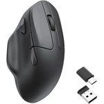 Keychron M7 Kabellose Computermaus, 26K DPI Optische Maus, 2.4 GHz/Bluetooth/Kabelgebunden mit Makrotaste 63g Leichtgewicht, Ergonomisch, Bis zu 70 Stunden Arbeitszeit für macOS/Windows - Schwarz