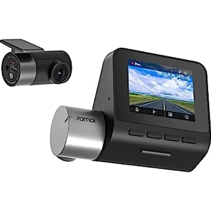 70mai Dash Cam Pro Plus + Rear Cam+ GPS Set 2.7K UltraHD-GPS ADAS G-Sensor Aufnahme Auto-Dashcam-Kamera WiFi FOV DVR Sprachsteuerung Parkmonitor Nachtsicht-Auto-Recorder Schleifenaufnahme WDR – Bild 1