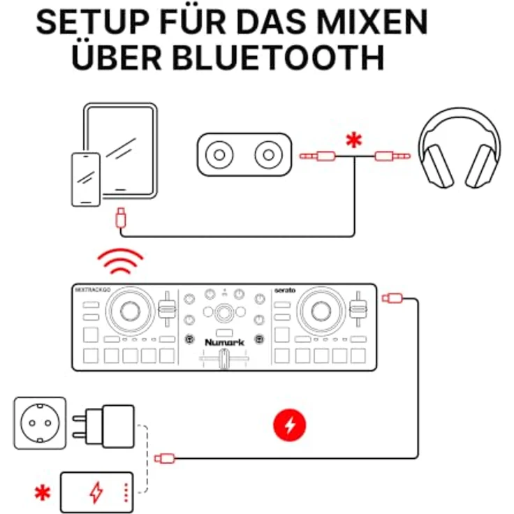 Numark Mixtrack Go, tragbarer 2-Kanal DJ Controller mit Serato DJ Lite, Bluetooth-MIDI und USB-C Anschluss – Bild 10