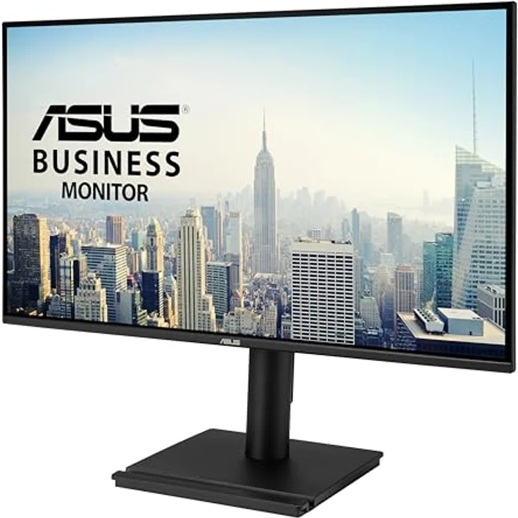 ASUS VA27AQSE, 27 Zoll QHD IPS Business Monitor mit 1ms Reaktionszeit, 75Hz, rahmenlos, HDMI, DisplayPort, VGA, Lautsprecher, Low Blue Light, Flicker Free, ergonomisches Design, Schwarz – Bild 2
