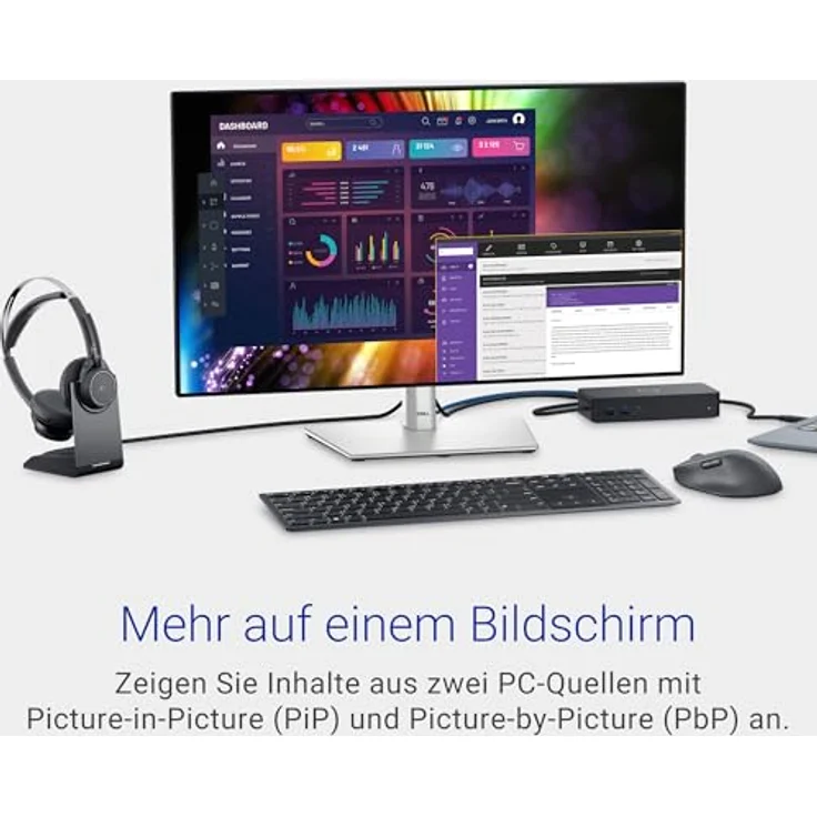 Dell U2724D UltraSharp 27 Zoll QHD Monitor, 120Hz, IPS Black, 5ms, 98% DCI-P3, USB-C, DisplayPort, HDMI, 3 Jahre Garantie, Silber – Bild 5
