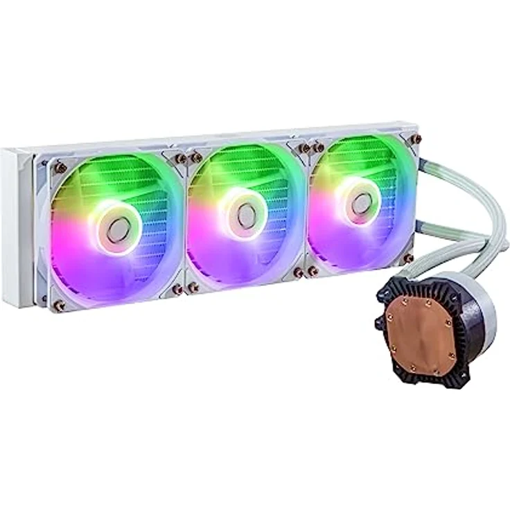 Cooler Master MasterLiquid 360L Core ARGB Wasserkühlung - CPU-Flüssigkeitskühler mit Zweikammer-Gen-S-Pumpe, überlegende PC-Kühlung mit 120mm ARGB-Lüfter, LGA 1700- und AM5-Halterungen – Weiß – Bild 4