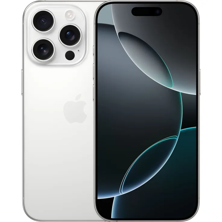 Apple iPhone 16 Pro 5G Smartphone (6,3 Zoll) OLED-Display, 256 GB interner Speicher, iOS 18, Titan Weiß