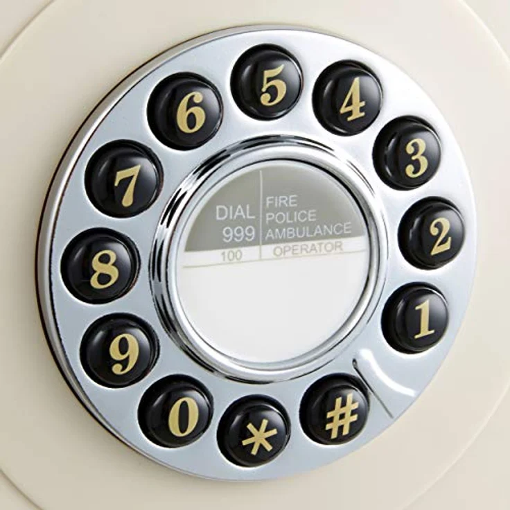 GPO 746WALL Retro Festznetztelefon mit Drucktasten zur Wandmontage mit authentischer Klingelton, Creme – Bild 9