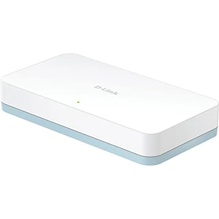 D-Link DGS-1008D 8-Port Gigabit Switch Desktop (10/100/1000 Mbit/s, bis zu 2000 Mbit/s pro Port im Full-Duplex-Modus, lüfterlos)