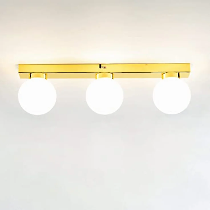 Licht-Erlebnisse Deckenleuchte Bad mit 3 Kugeln Metall Glas in gold 3x G9 Badezimmer Flur Innen Deckenlampe zeitlos Leuchtmittel wechselbar – Bild 2