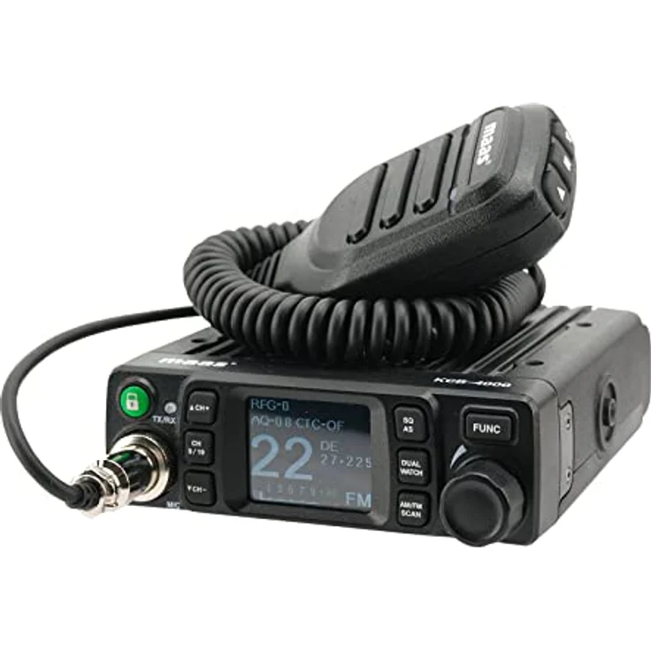 maas funk-elektronik importeur Funkgerät MAAS KCB-4000 CB Mobilfunkgerät, sprachgesteuertes Vox-Mikrofon, 12/24 Volt, großes LCD-Farbdisplay, Multinorm-Version, 6 pol. GDCH Anschluss, 4 Watt, Schwarz – Bild 3