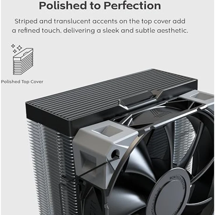 Montech NX400 Black, 120mm CPU-Kühler in Schwarz für effiziente Kühlung – Bild 8