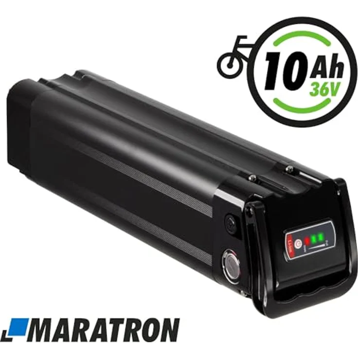 Maratron Ersatz-Akku 36V 10,4Ah (374Wh) für TELEFUNKEN Multitalent, ZÜNDAPP Z510, Z517, Green 2.7, Green 3.7 u.v.m. (39,5 cm) - Hochwertiger Sattelstützen-Akku mit leistungsstarken Lithium-Ionen-Zellen, Marke Maratron, inkl. kostenlosem Ladegerät, Originalverpackt – Bild 2
