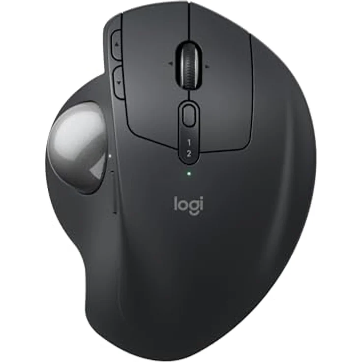 Logitech MX Ergo S Advanced kabellose Trackball-Maus, ergonomische Maus mit schnellem USB-C Laden, Bluetooth und verschlüsseltem Dongle, 6 programmierbare Tasten - Graphit – Bild 1