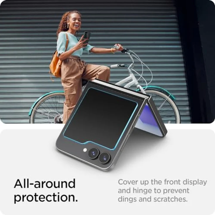 Spigen Glas.tR EZ Fit Displayschutzfolie für Samsung Galaxy Z Flip 6, 2 Stück, kratzfest, hüllenfreundlich, Touch reaktiv – Bild 4