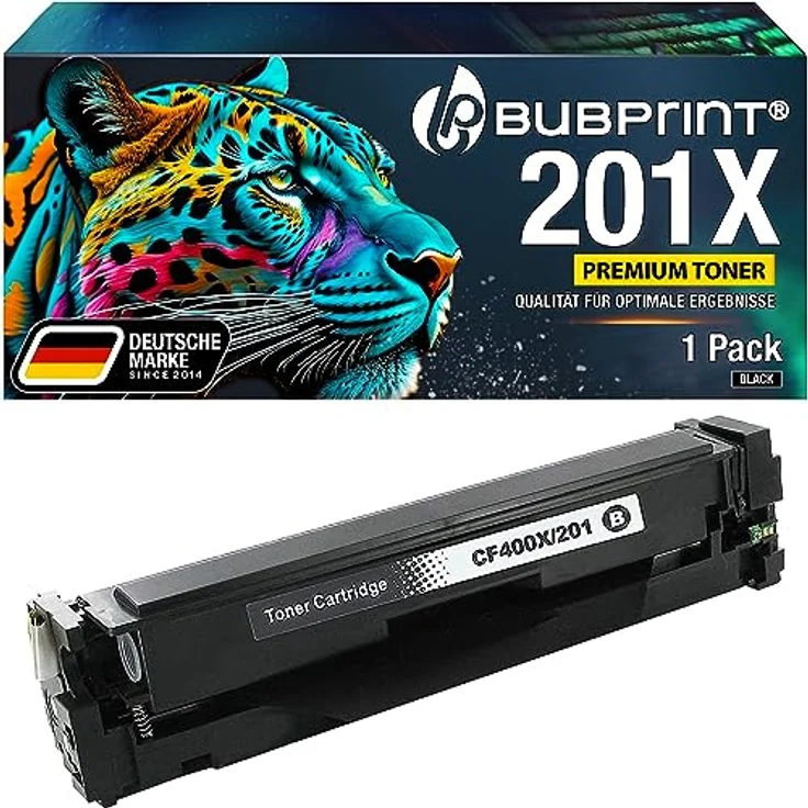 Bubprint Tonerkartusche kompatibel mit HP 201X 201A CF400X, Schwarz, hohe Reichweite bis 2800 Seiten, inkl. Chip – Bild 1