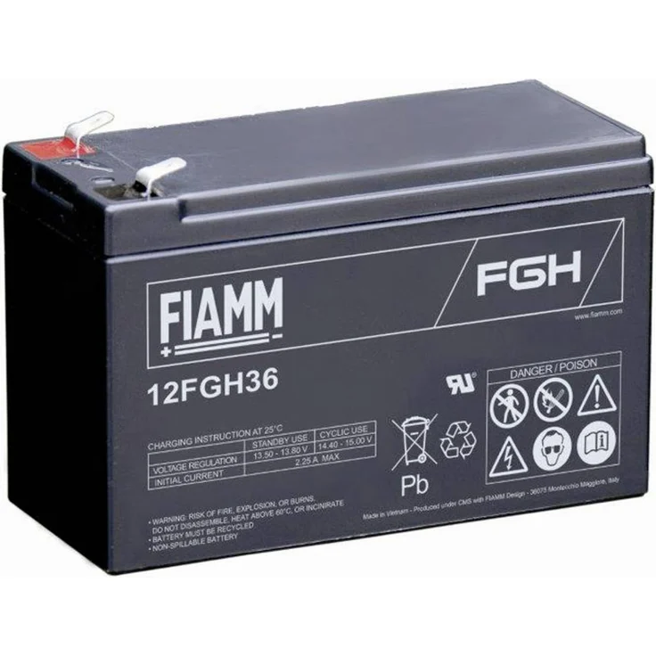 Fiamm 12FGH36 119128 Bleiakku 12V 9000 AGM, wartungsfrei, Flachstecker 6.35mm, (B x H x T) 65 x 101 x 151mm