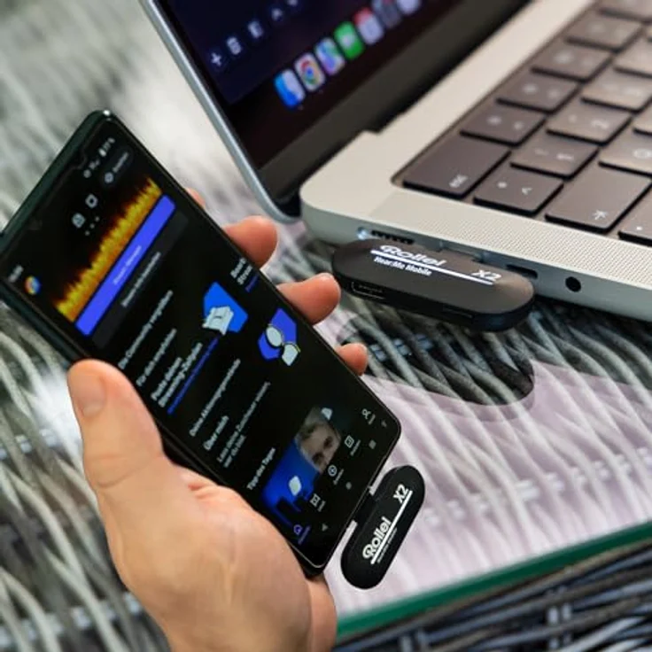 Rollei Hear:Me Mobile X1 – Studioqualität Mikrofon mit Noise-Canceling, 5 Stunden Aufnahmezeit, USB-C Kompatibilität, Plug & Play (Schwarz) – Bild 3