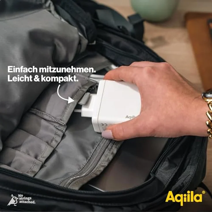 Aqiila Chargebird W4 USB-C Ladegerät 120W | Schnellladegerät GaN, PD, PPS, Quick Charge | 2X USB-C, 1x USB-A | 100-240V | Laptop geeignet | Kompaktes Design | Weiß – Bild 5
