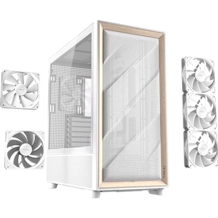 Antec Flux PC-Gehäuse, Full-Tower E-ATX, Aluminium & Holzrahmen, Tempered Glass, bis zu 2x 360mm Radiator Support, weiß – Bild 23