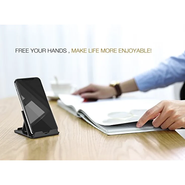 MoKo Mini Portable Handy / Tablet Ständer(2 Pack)- Faltbar Desktop Halterung für 6-8'' Tablet, E-Reader, Handy, iPhone 7 / 7 Plus/ 8/ X, iPad, Galaxy Tab, S7/ S7 Edge, Galaxy Note 8, Schwarz?2 – Bild 9