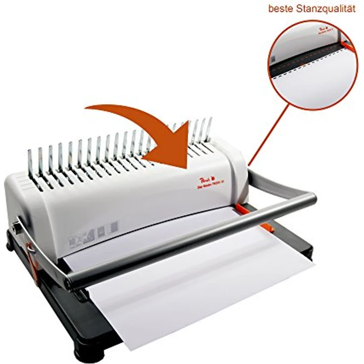 Peach PB200-30 Plastikbindegerät | Star Binder Pro - DIN-A4 | Preis--Leistungs-Sieger | bindet 350 Blatt | max. 38 mm Binderücken | 12 Blatt Stanzkapazität | inkl. 15-teiligem Starterset – Bild 7